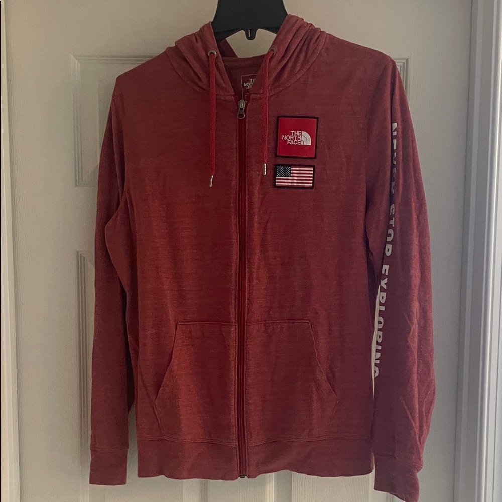 The North Face Brick Red Full-Zip Hoodie